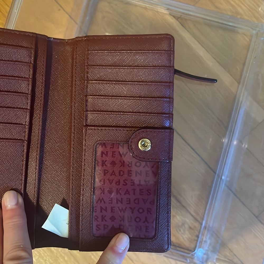 EUC Kate Spade Burgundy Wallet - Picture 7 of 9